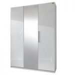 Add On D White Gloss Wardrobe With 2 Doors 1 Mirrors