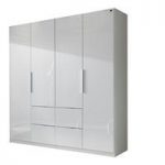 Add On D White Gloss Wardrobe With 4 Doors 4 Drawers