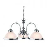 American Diner 3 Arm Satin Silver Ceiling Light