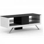 Arcadia Tv Unit Open Fronted In White And Black Wood With Glass