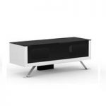 Arcadia White And Black TV Cabinet With Glass Top