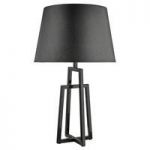 Grey Table Lamp With Grey Fabric Shade