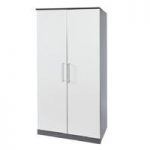 Heaven 2 Door Tall Robe dark wood with a White Wood Finish