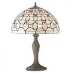 Fleur De Lis Pewter Finish Tiffany Table Lamp