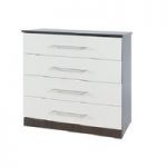 Heaven 4 Drawer Wider Chest In Dark Wood With White Wood