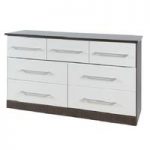 Heaven 7 Drawer Combi Chest In Dark Wood With White Wood