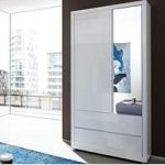 Fino Wardrobe In White Gloss With Drawers