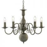 Multi Arm Grey thorne Ceiling Light With Textured Grey Steel