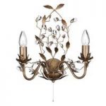 Almandite Brown and Gold Wall Light With Crystal Droplets