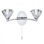Sierra Chrome Wall light With Sculptured Clear Glass Shade