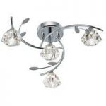 Sierra Chrome Ceiling Light With Sculptured Clear Glass
