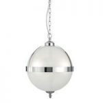 Triple Light Globe Ceiling Pendant Finished In Satin Silver