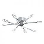 Lina Chrome Spoke Ceiling Light With Clear Frosted Glass