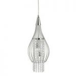Rocket Chrome Cage Ceiling Pendant With Clear Crystal Buttons