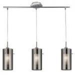 Duo 1 3 Light Chrome Finish With Smoked Glass Ceiling Pendant