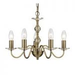 Monarch 5 Light Antique Brass Ceiling Light With Clear Glass
