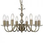 Monarch 8 Light Antique Brass Ceiling Light With Clear Glass