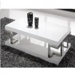 Hanvury White Hi Gloss Coffee Table With Chrome Design