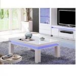 Lenovo Coffee Table In White High Gloss With LED Lights
