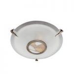 Dish Tiffany Amber 2 Lamp Antique Brass Flush Ceiling Light
