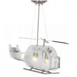 Novelty 3 Lamp Helicopter Satin Silver Ceiling Pendant