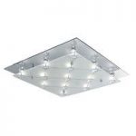 LED Square Flush Frosted and Clear Glass Shade Ceiling Light