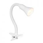 Desk Partner 1 Light White Desk Table Lamp With Flexi Clip