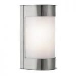 1 Lamp Satin Silver Vertical Curve Bulkhead Outdoor Wall Light