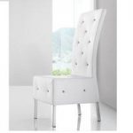 Asam Studded Faux Leather Dining Room Chair in White