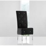 Asam Studded Faux Leather Dining Room Chair In Black