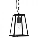 1 Light Tapered Black Lantern With Clear Glass