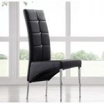 Vesta Studded Faux Leather Dining Room Chair in Black