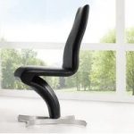 Naples Z Shape Black Faux Leather Modern Dining Chair