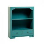 Anji 2 Drawer Low Bookcase in Teal