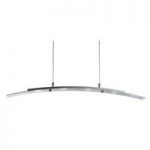 LED Curved 4 Light Bar Pendant With Frosted Glass and Clear Edge