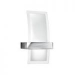 Chrome 1 Lamp Wall Light With Curved Clear and Frosted Glass