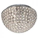 Chantilly 3 Lamp Chrome Ceiling Light With Clear Crystal Buttons