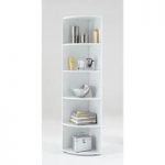 Ecki2 Wooden Corner Shelf in White with Five Compartments
