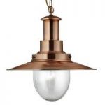 Fisherman XL Copper Finish Ceiling Pendant With Seeded Glass