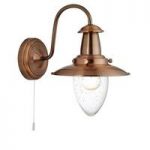 Fisherman Copper Switched Wall Light With Seeded Glass Shade