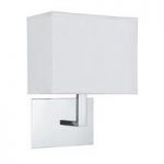 Chrome Wall Light With Oblong Rectangular Fabric Shade