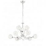 Bellis II 9 Lamp Chrome Ceiling Light With Clear Buttons