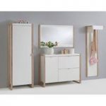 Frame Wooden Hallway furniture Set In Pear White And Oak