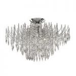 Waterfall Chrome Ceiling Light With Tiers Of Heptagon Crystals