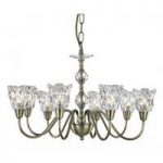Monarch 8 Lamp Antique Brass Ceiling Light With Clear Glass