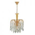 Waterfall 1 Lamp Gold Finish Pendant With Crystal Trimmings