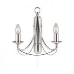 Maypole 2 Light Satin Silver Switched Wall Lamp
