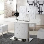 Serene White Marble Finish Dining Table Only