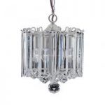Sigma 3 Lamp Chrome Pendant With Clear Acrylic Prisms And Balls