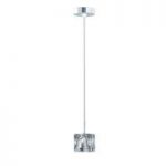 Ice Cube 1 Light Chrome Pendant With Clear Ice Cube Glass Shades